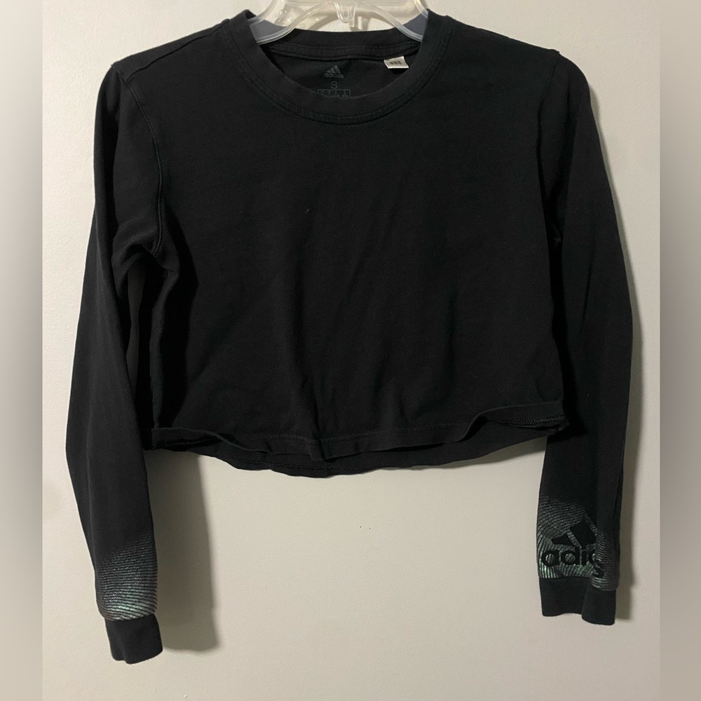 Womens Adidas Cropped Long Sleeve Tee